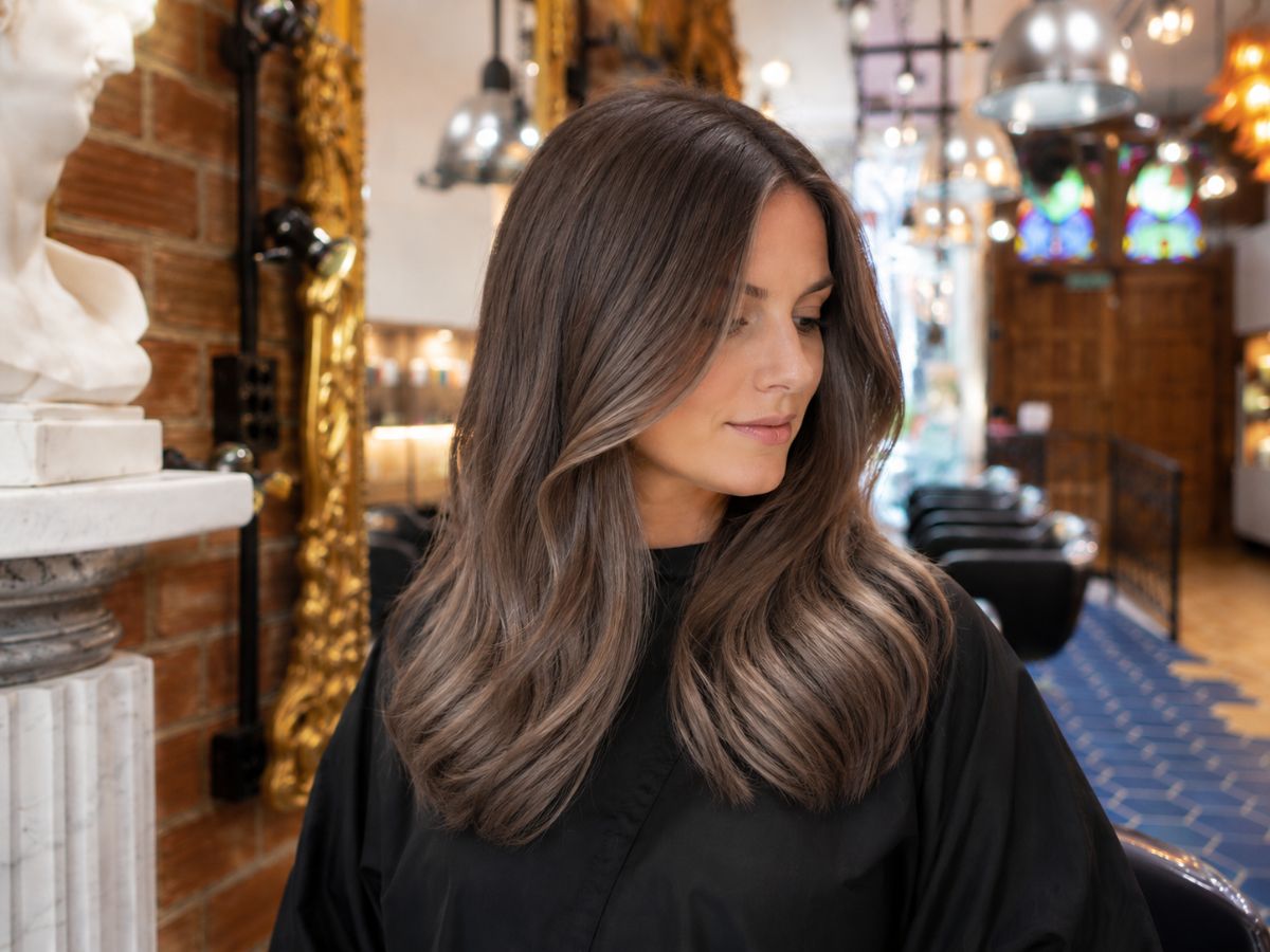 Color castaño ceniza realizado en un salón de peluquería en Torremolinos